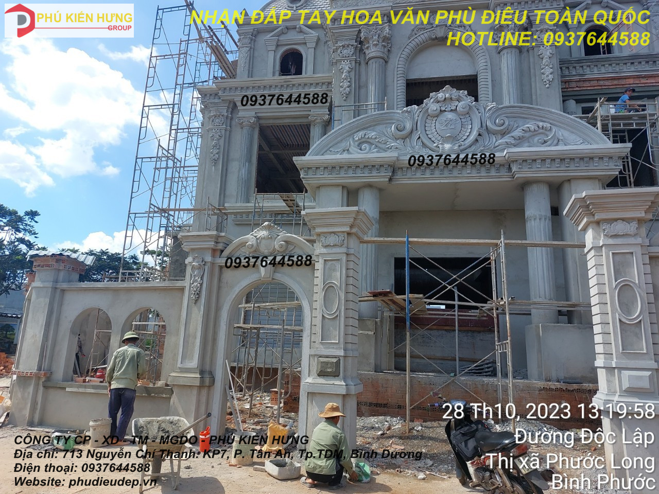 Đắp tay hoa văn phù điêu phào chỉ toàn quốc giá rẻ - Bình Phước 3